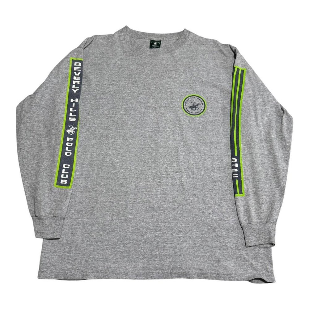 Vintage Beverly Hills Polo Club Gray Long Sleeve‎ Shirt Adult Large